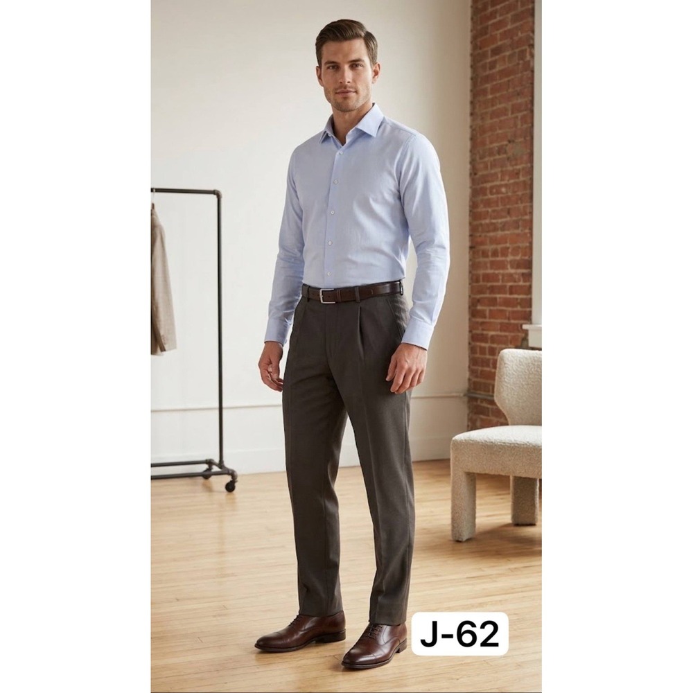Lauren Ralph Lauren Total Comfort Mens 100 Wool Brown Dress Pants Trousers 34x32